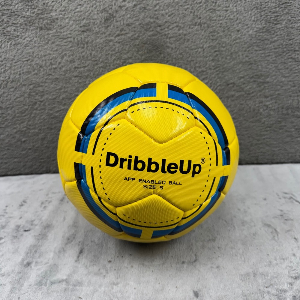 DribbleUp Smart Soccer Ball‎ Unisex Size 5 Yellow Excellent App Enabled Training